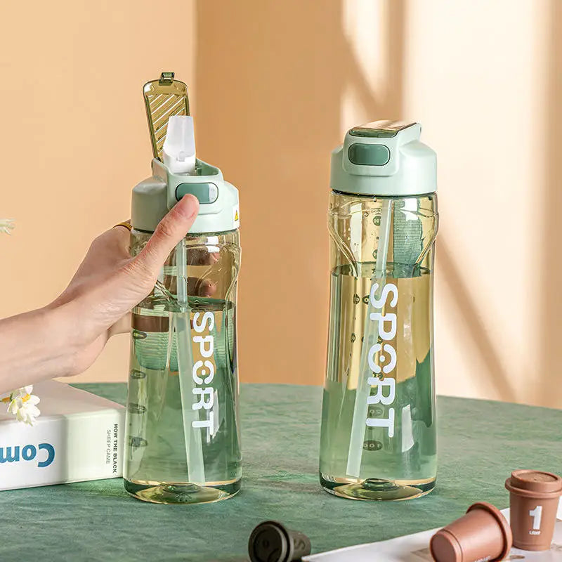 800ml Large Plastic Water Bottle With Straw