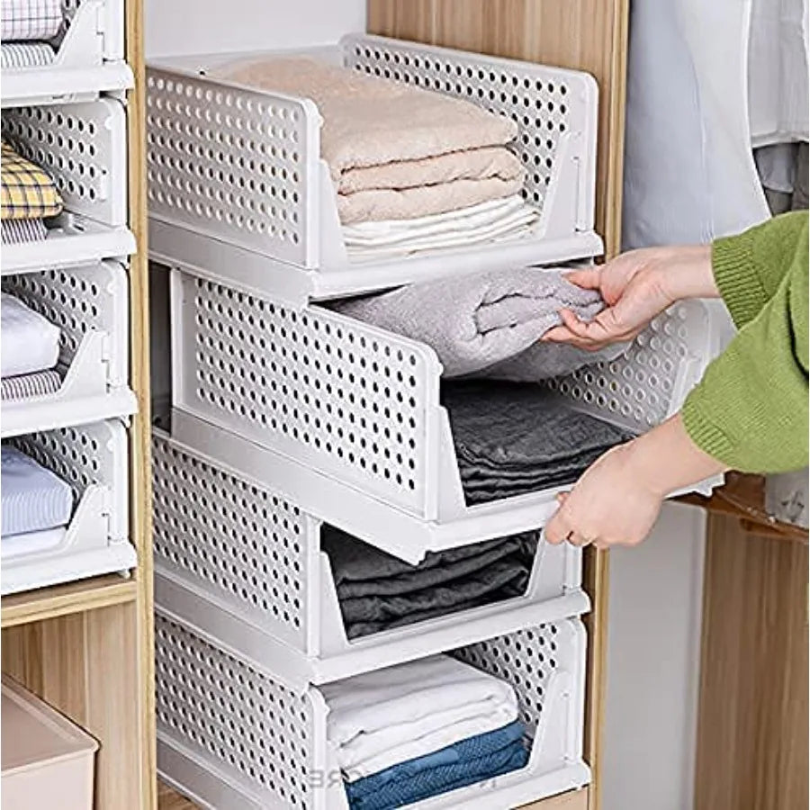 5 Pack Stackable Closet Storage