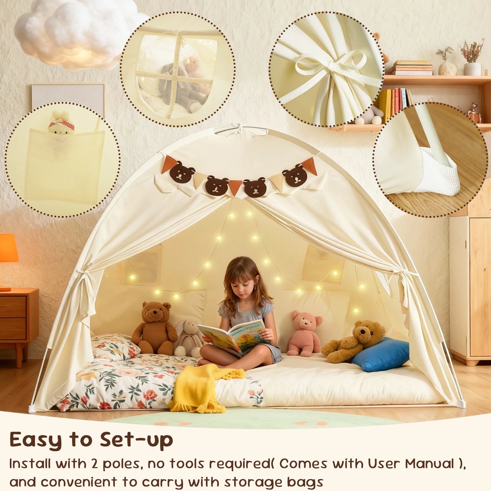 Kids Play Tent/Bed Canopy