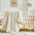 3 Pieces Tufted Stripes Crib Bedding Set