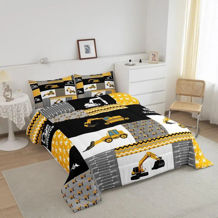 Excavator Comforter Construction Comforter Set