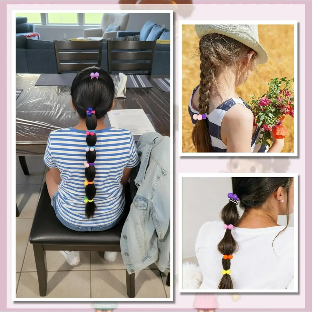 42PCS Double Ball Bubble Hair Ties