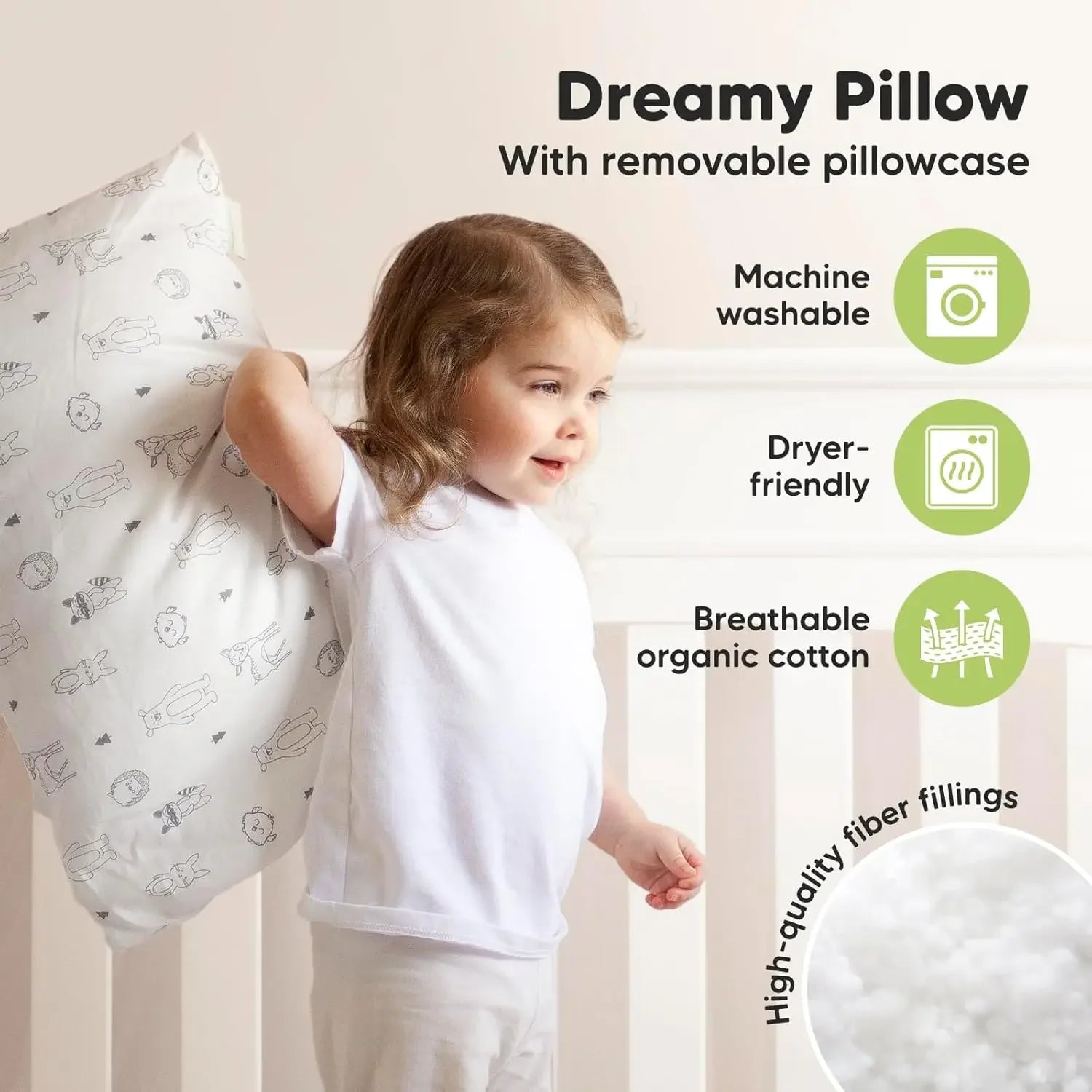 Soft Organic Cotton Toddler Pillow