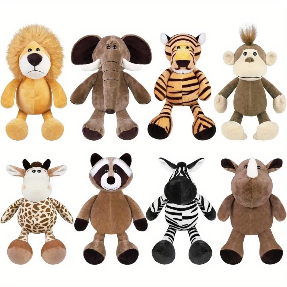 8 Piece Safari Stuffed Animals Plush