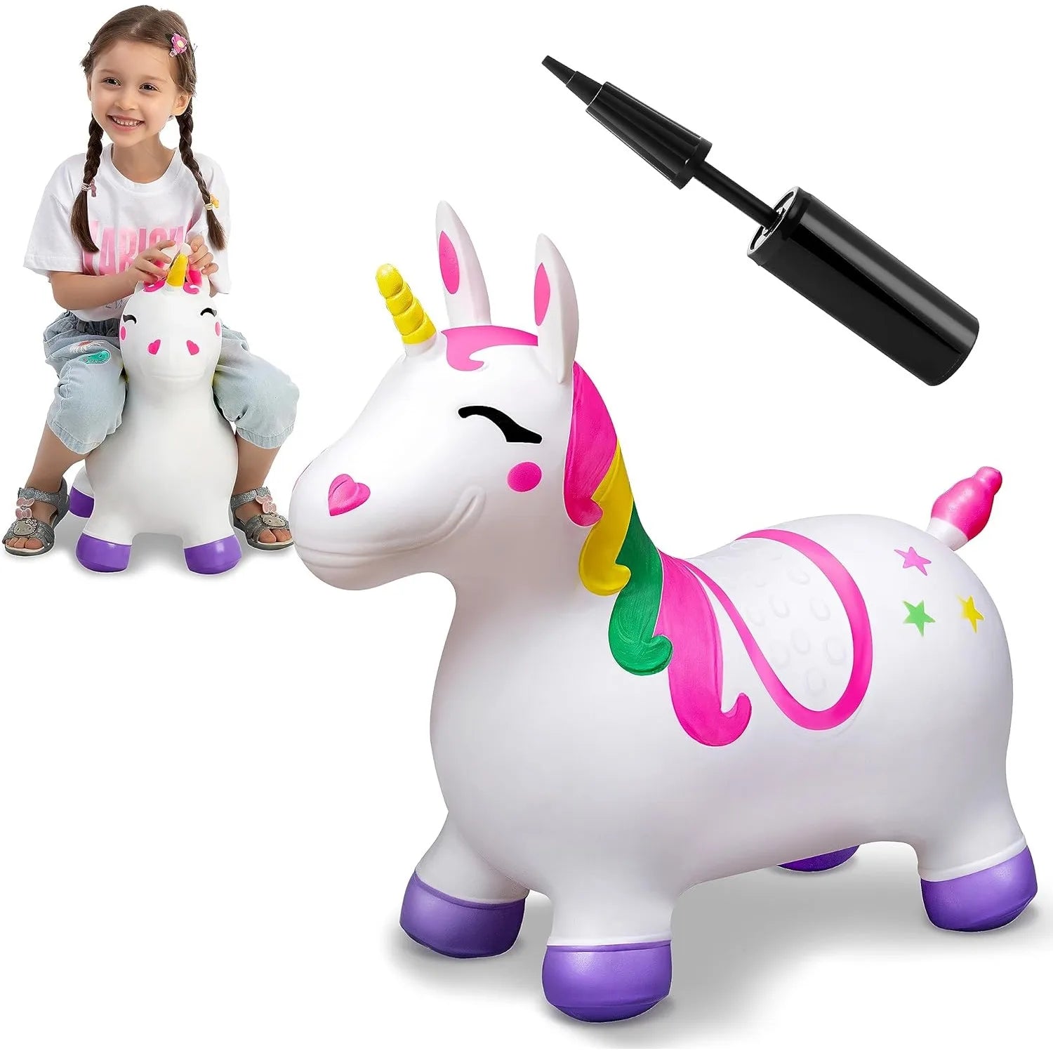 Kids Bouncy Unicorn Horse Ride On