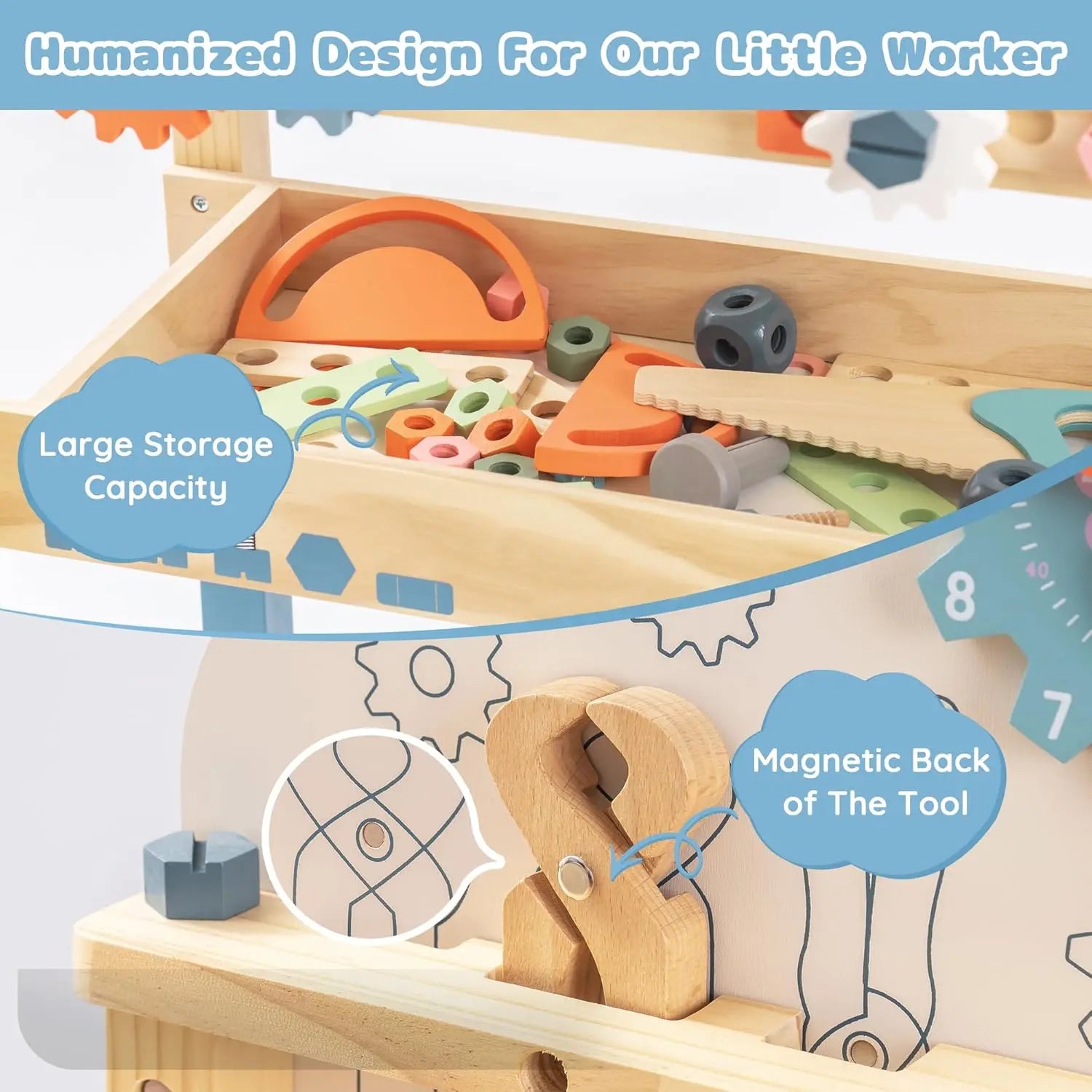 41 Piece Wooden Tool Bench Set