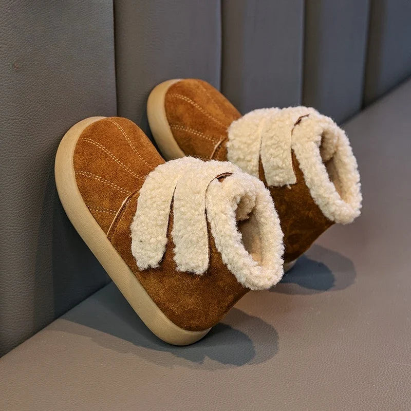 Girls' Winter Boots – Warm Plush Ankle Boots for Outdoor