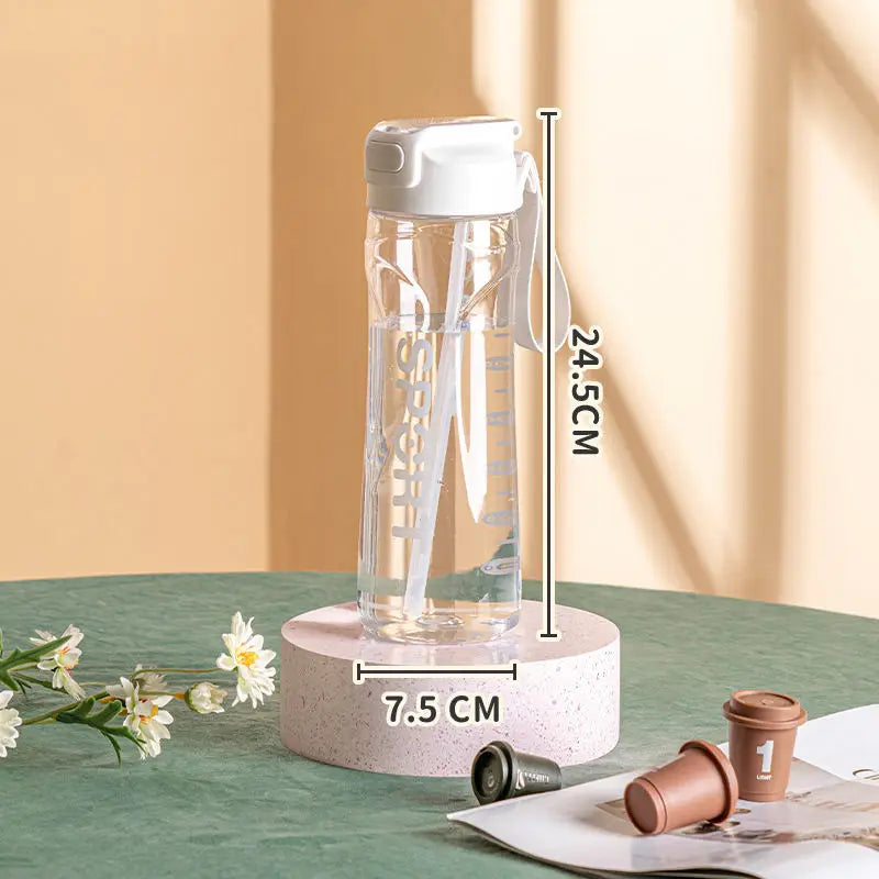 800ml Large Plastic Water Bottle With Straw