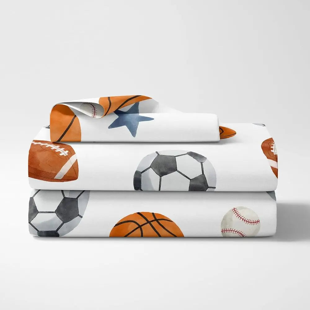Sports Themed Twin Bedding Set for Kids