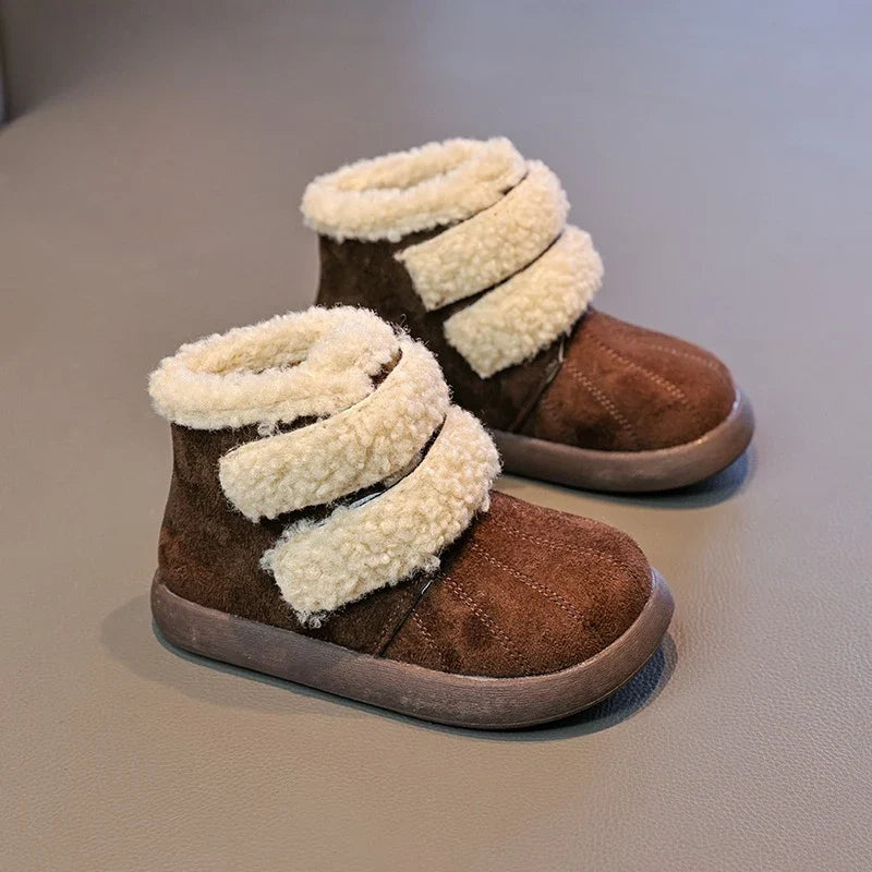 Girls' Winter Boots – Warm Plush Ankle Boots for Outdoor