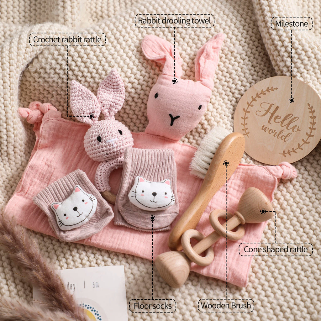 Baby Cotton Blanket 7PCS Newborn Bath Set
