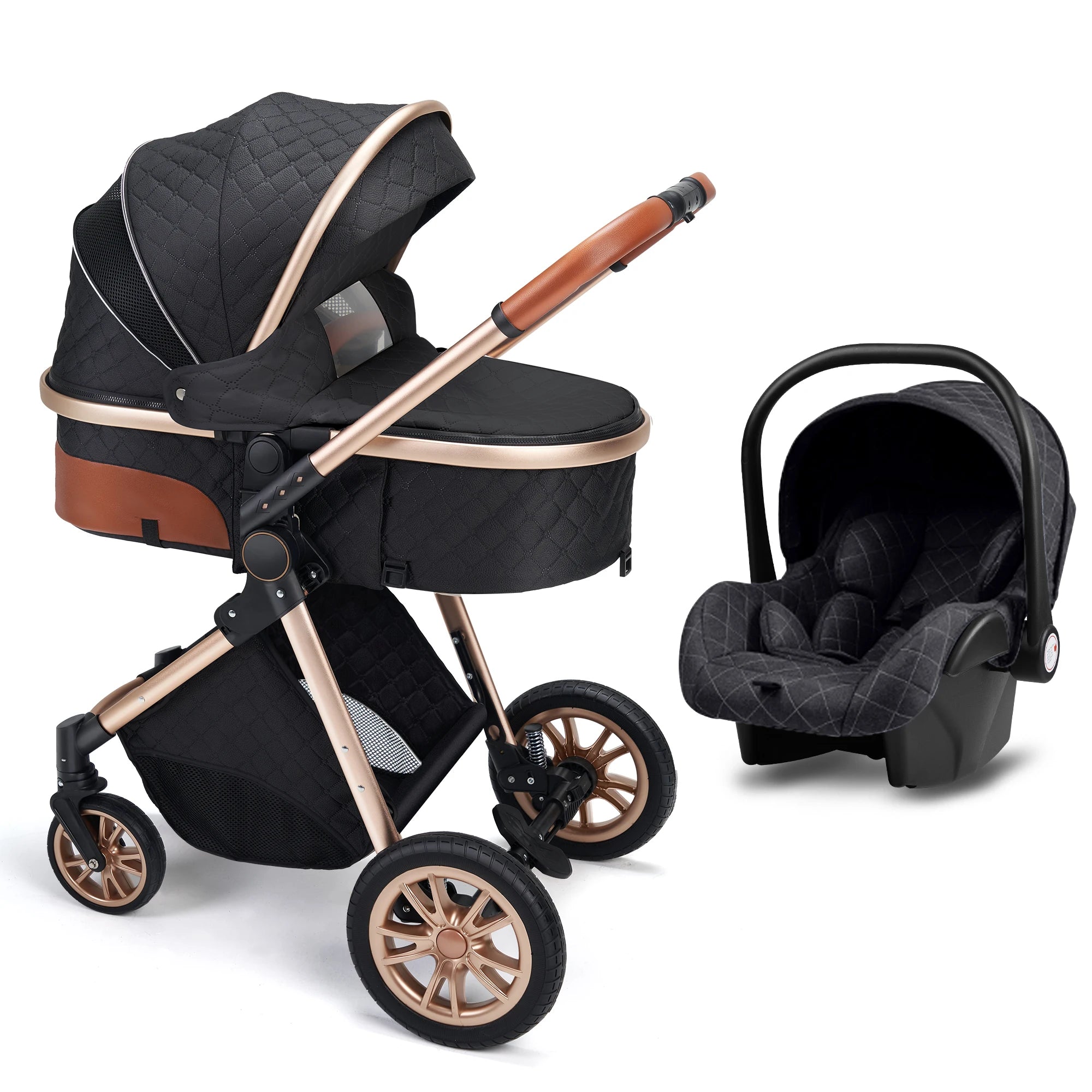 Luxury 3-in-1 Stroller with Reversible Car Seat