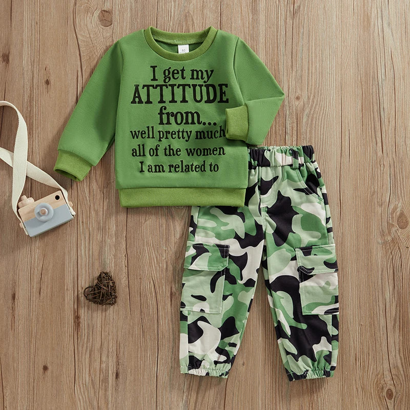 Graphic Tee Camo Cargo Joggers