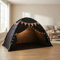Tent With Triangle Bunting & Star String Lights