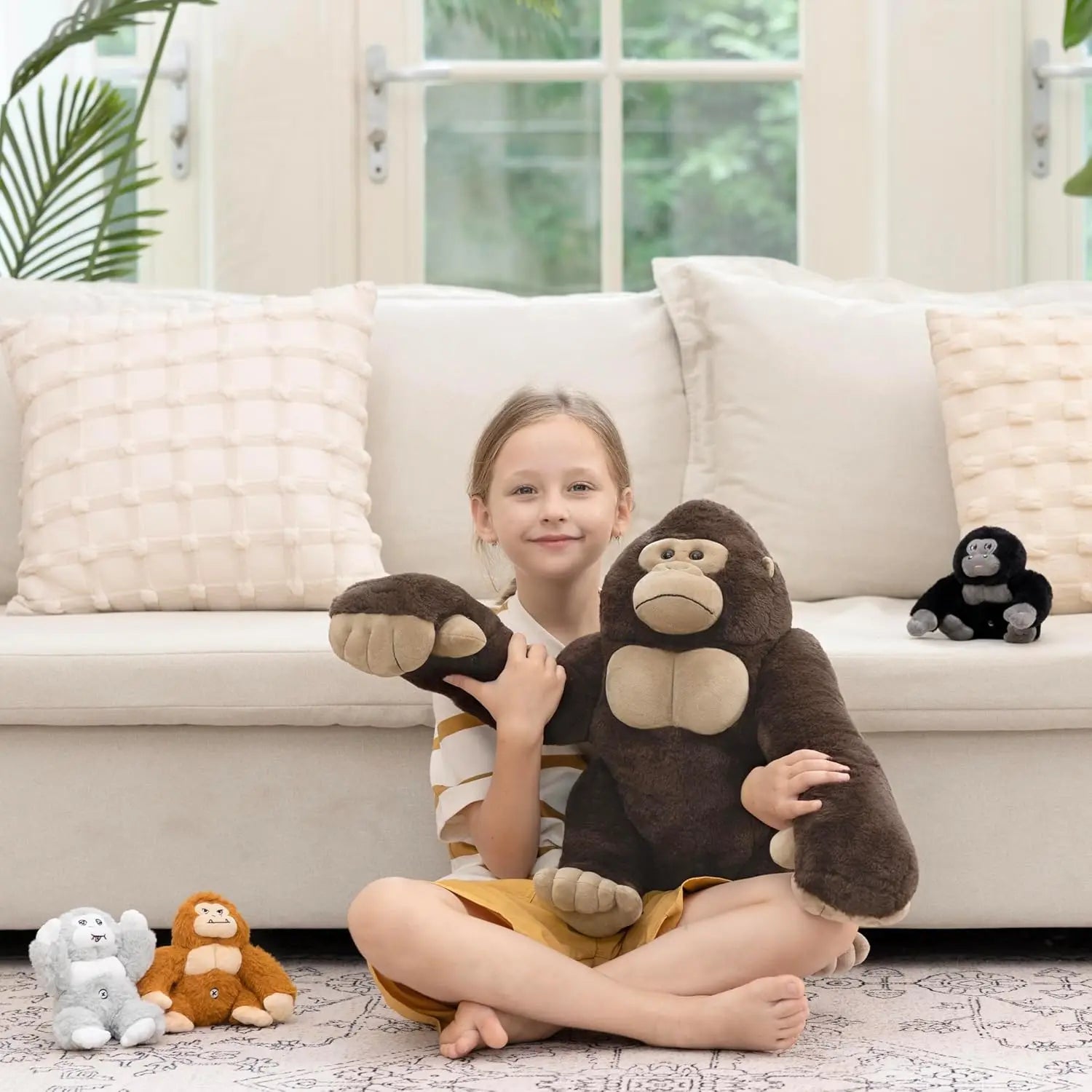 19.6" Giant Gorilla Plush with 3 Babies