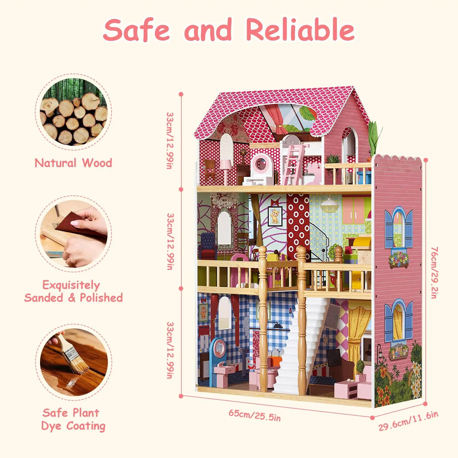 3 Story Doll House Doll Cottage