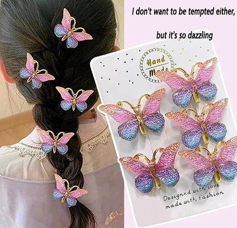 5pcs Princess Butterfly Hair Clips