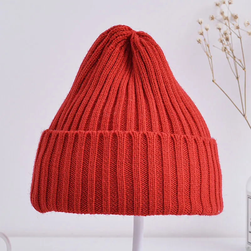 Kids Ribbed Knitted Beanie Hats 6M-4Years