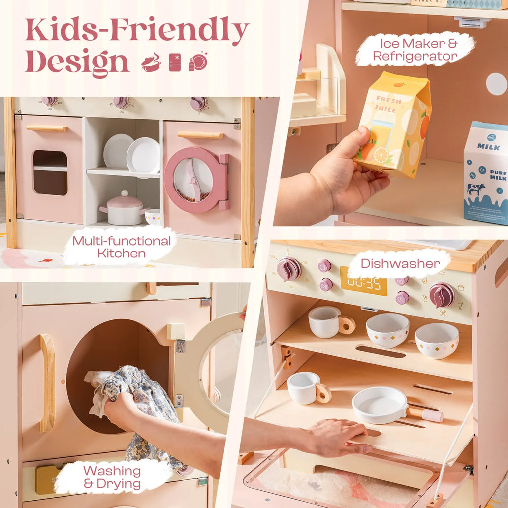 Wooden Play Kitchen Set