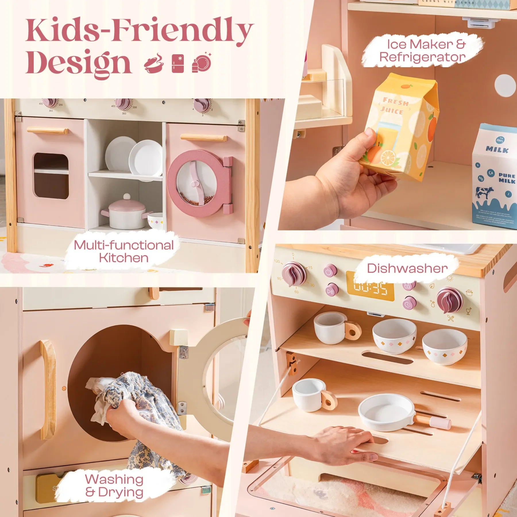 Wooden Play Kitchen Set