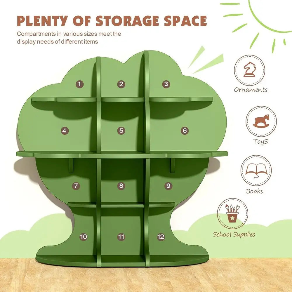 Multi-Tier Wooden Kids Bookshelf