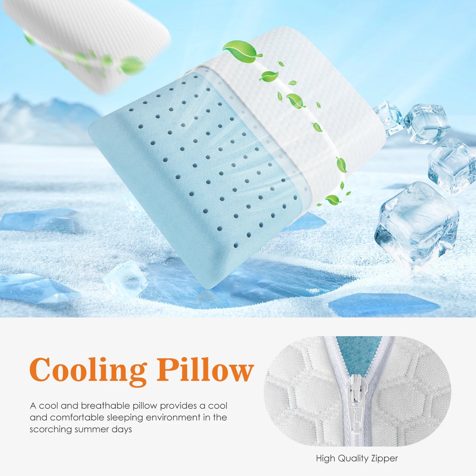 2-pieces Standard Memory Foam Pillows