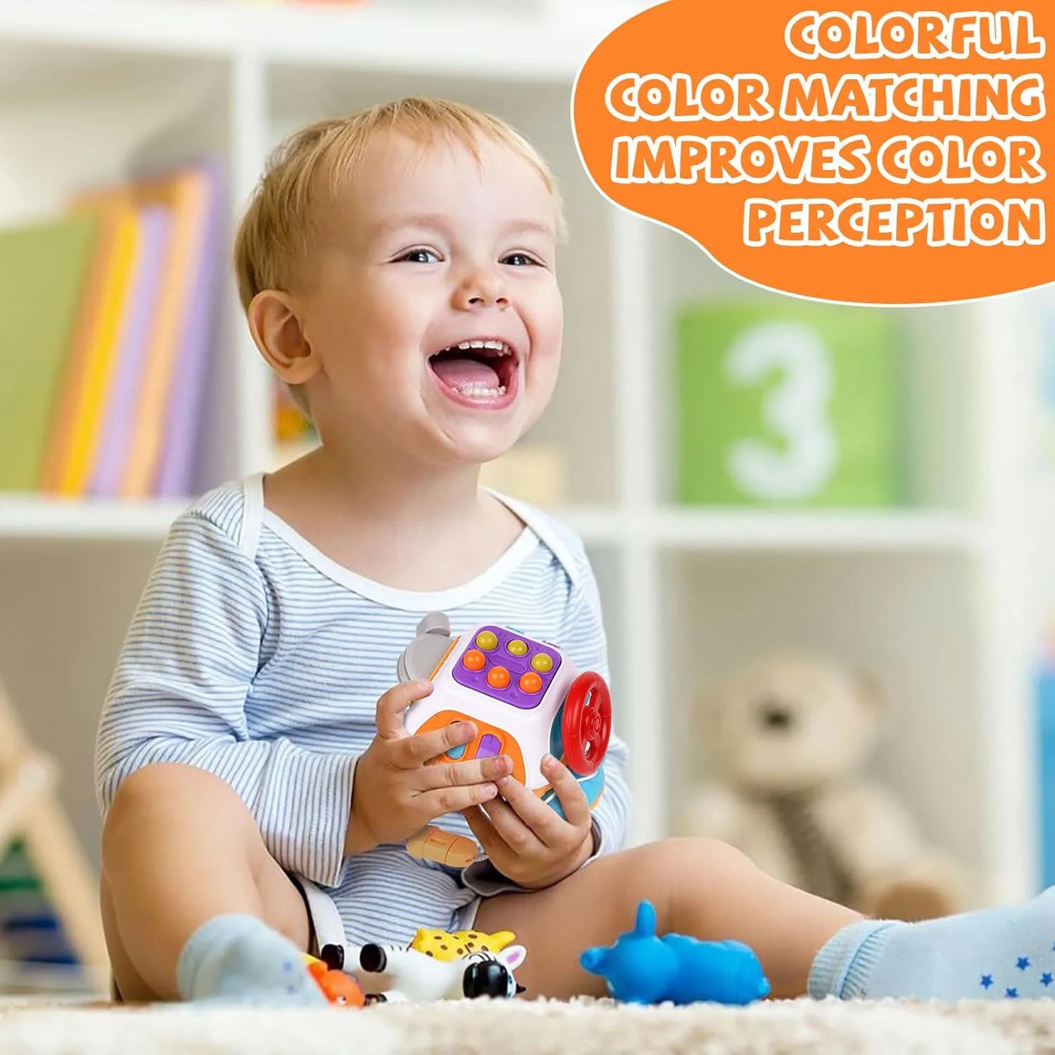 Baby Busy Board Cube Montessori Sensory Activity Toy