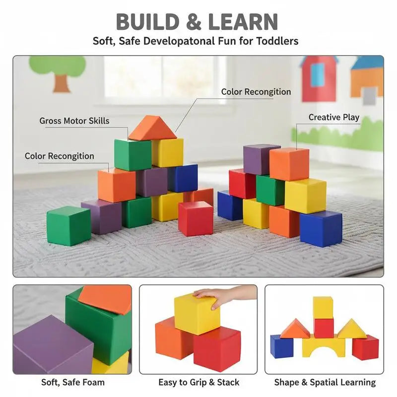12 Piece Soft Play Foam Blocks