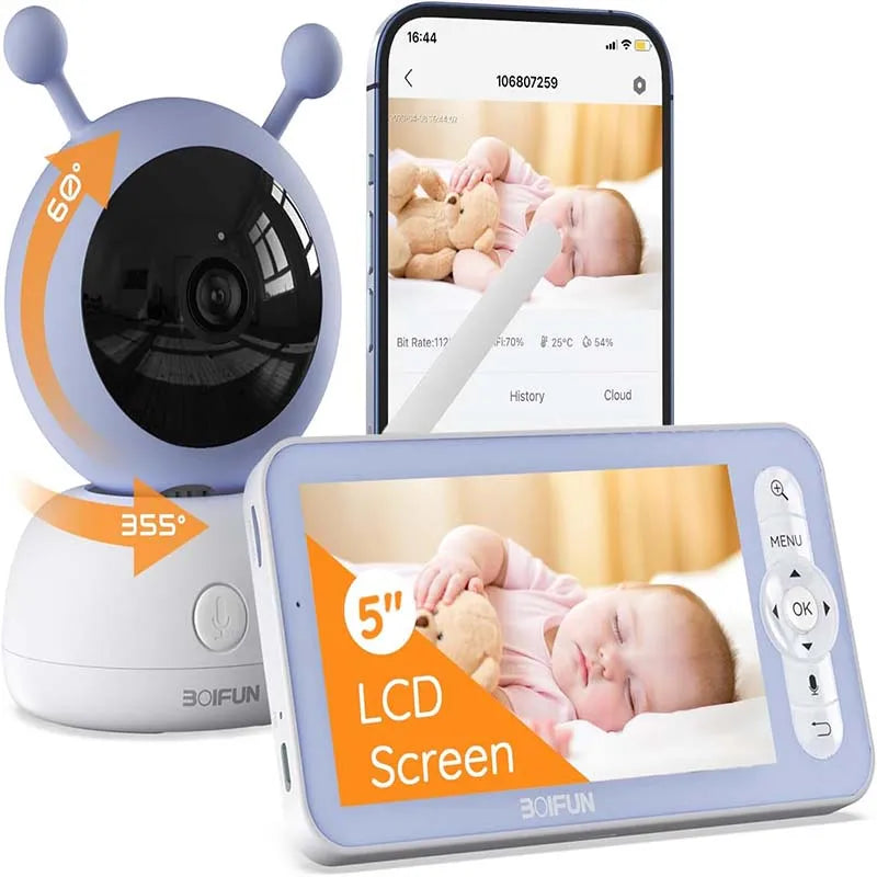2K 5'' Screen Control Wifi  Baby Monitor Camera