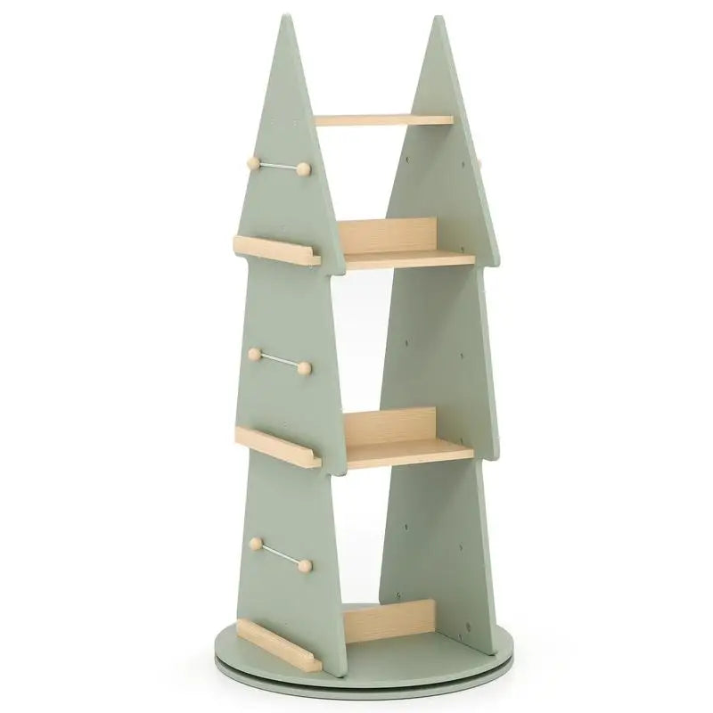 4 Tier Tree Shape Kids Rotating Bookshelf