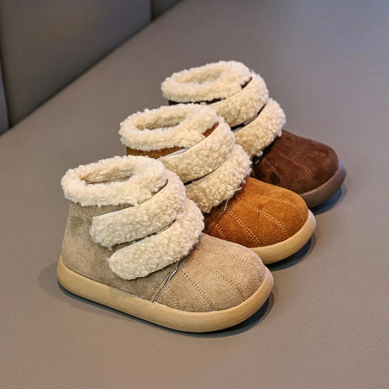 Girls' Winter Boots – Warm Plush Ankle Boots for Outdoor
