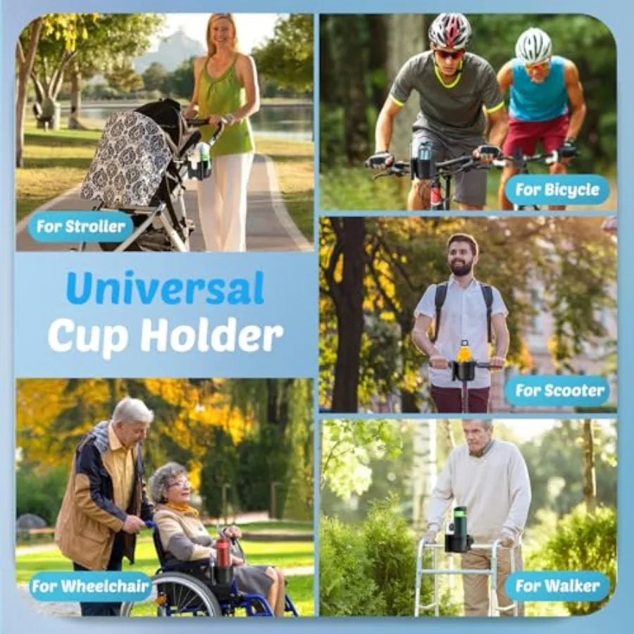 Stroller Cup Holder Attachment with Phone Holder