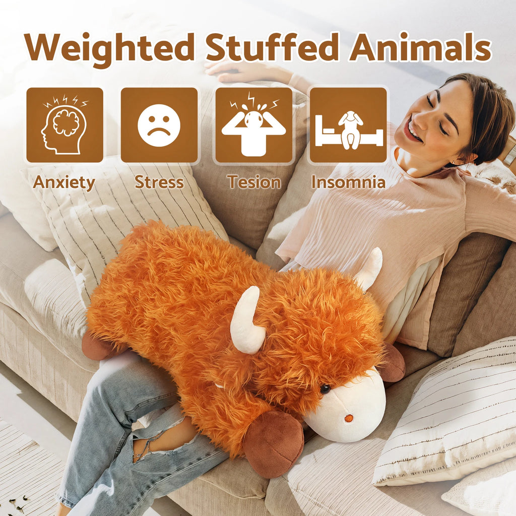 5 lbs Weighted Highland Cow Stuffed Animals