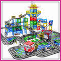 150PCS Magnetic Tiles Road with Marble Run