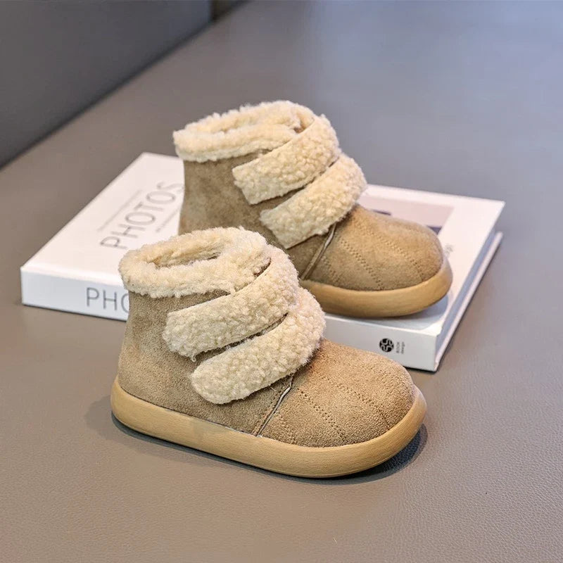 Girls' Winter Boots – Warm Plush Ankle Boots for Outdoor