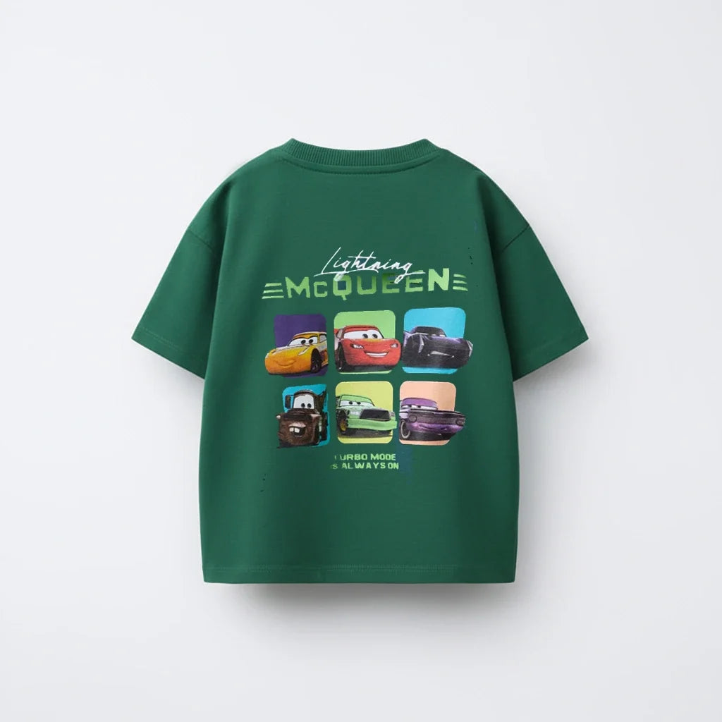 Trendy Tshirt Cartoon Car Printed Short Sleeve Tops New Design Tees Summer Clothes Toddler Pure Cotton T Round Neck Pullovers