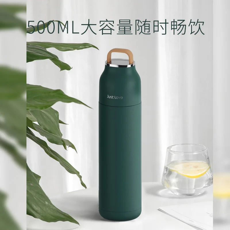 500ml Double Wall Stainless Steel Insulated Thermos Cup | Portable Outdoor Sports Tumbler