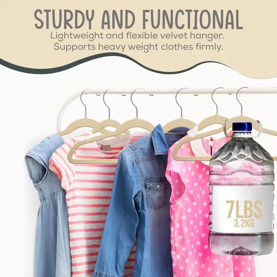 50 NonSlip Kids Velvet Hangers