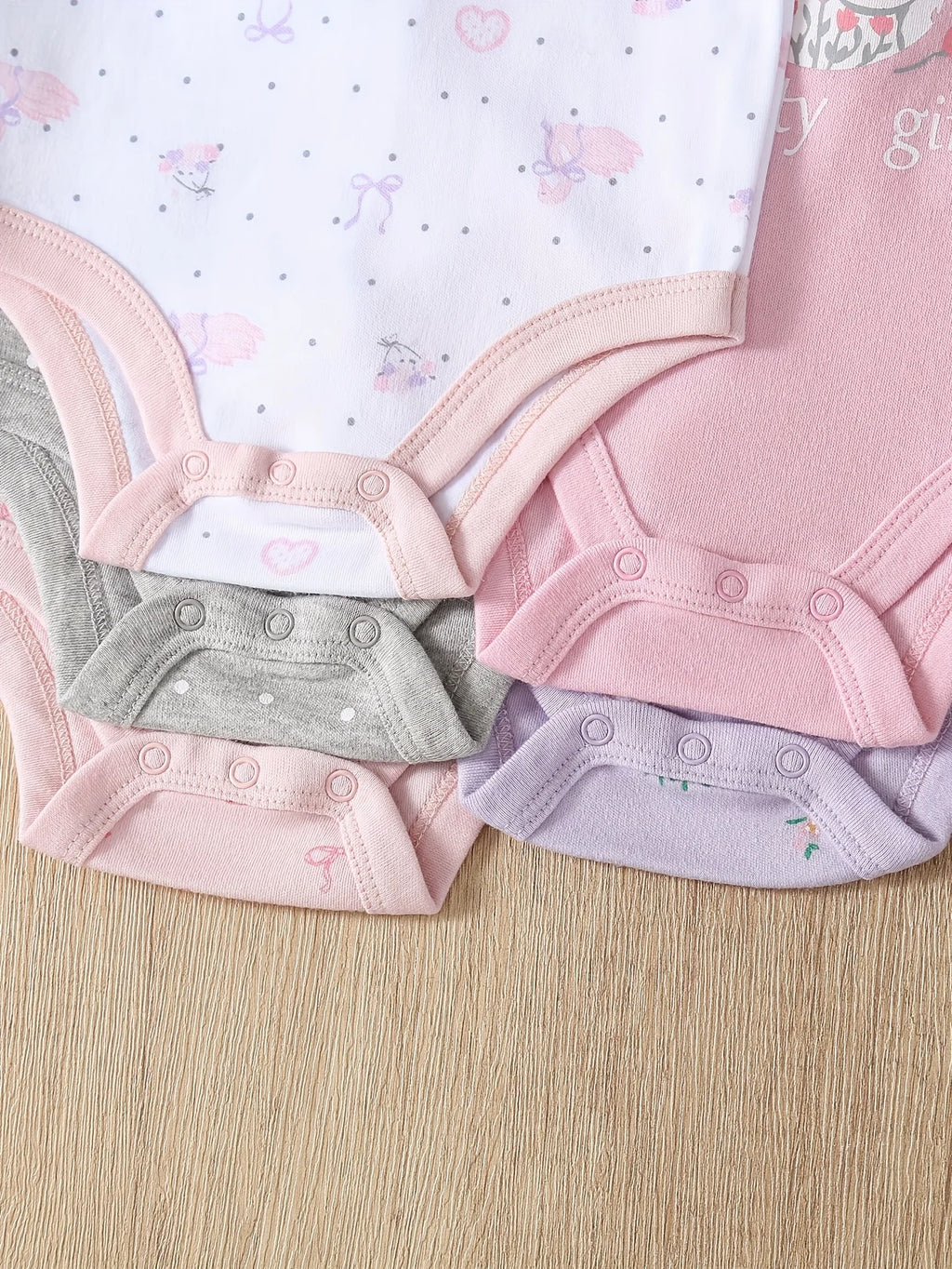 5pcs Baby Girl Onesies Set
