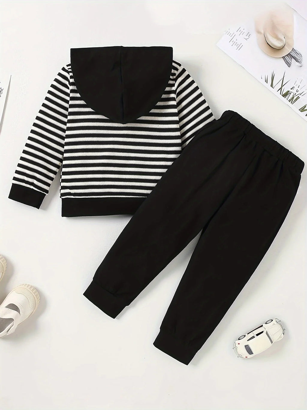 Long Sleeve Hoodies Top Elastic Waistband Pants
