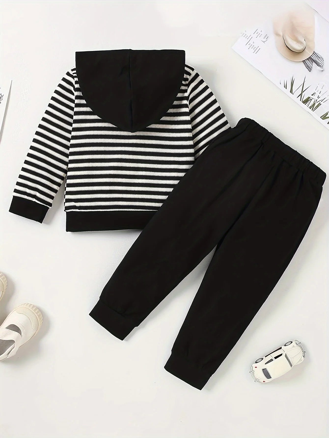 Long Sleeve Hoodies Top Elastic Waistband Pants