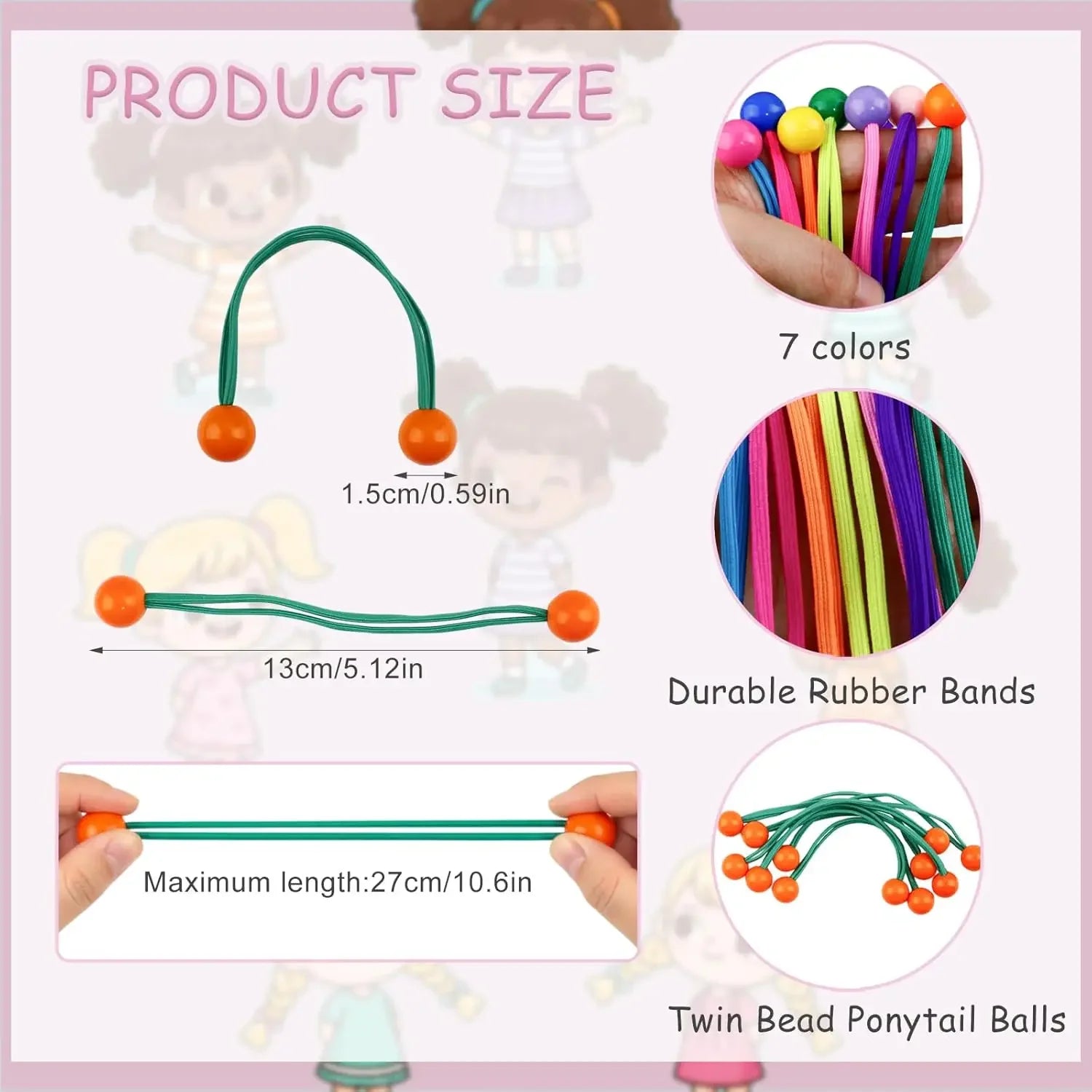 42PCS Double Ball Bubble Hair Ties