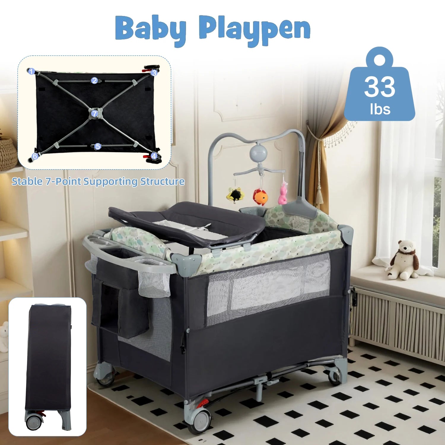 Pack n Play Portable Crib with Bassinet