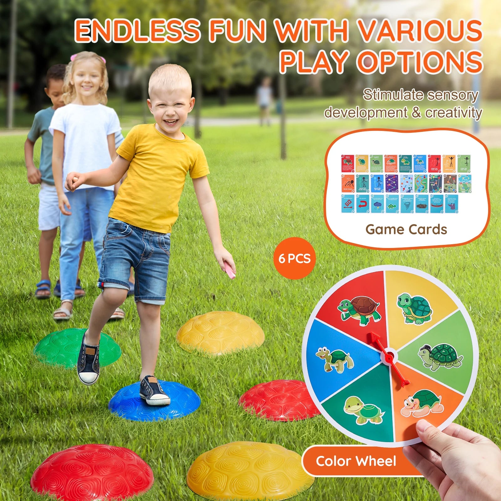 6 PCS Kids Turtle Balance Stepping Stones