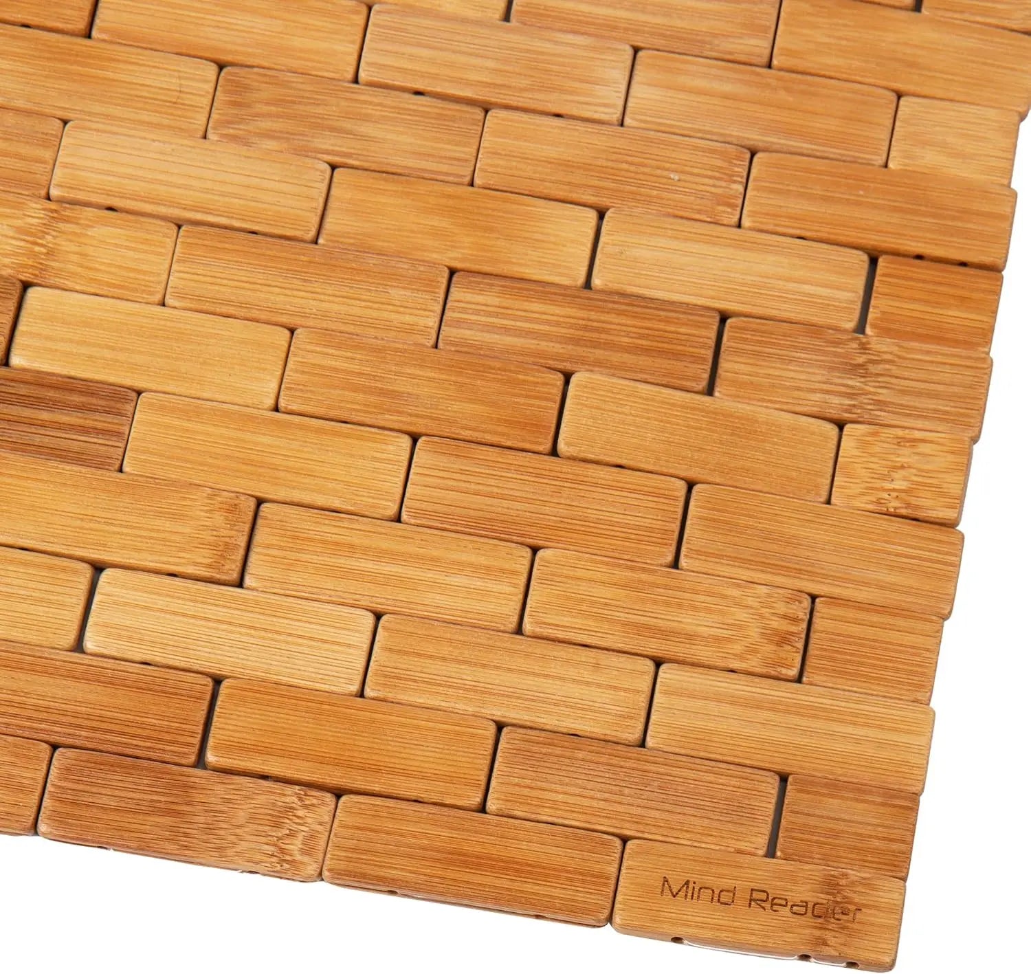 Bamboo Bath Mat - Non-Slip Rubber Bottom