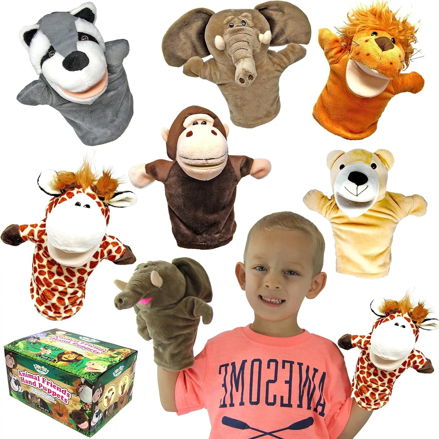 6Pcs Kids  Animal Hand Puppet