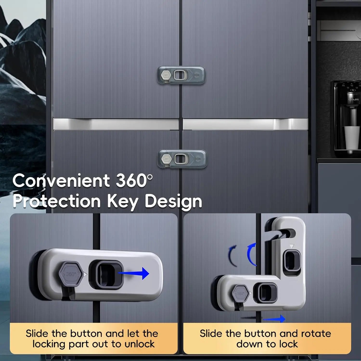 2-Pack Child Proof Fridge Locks