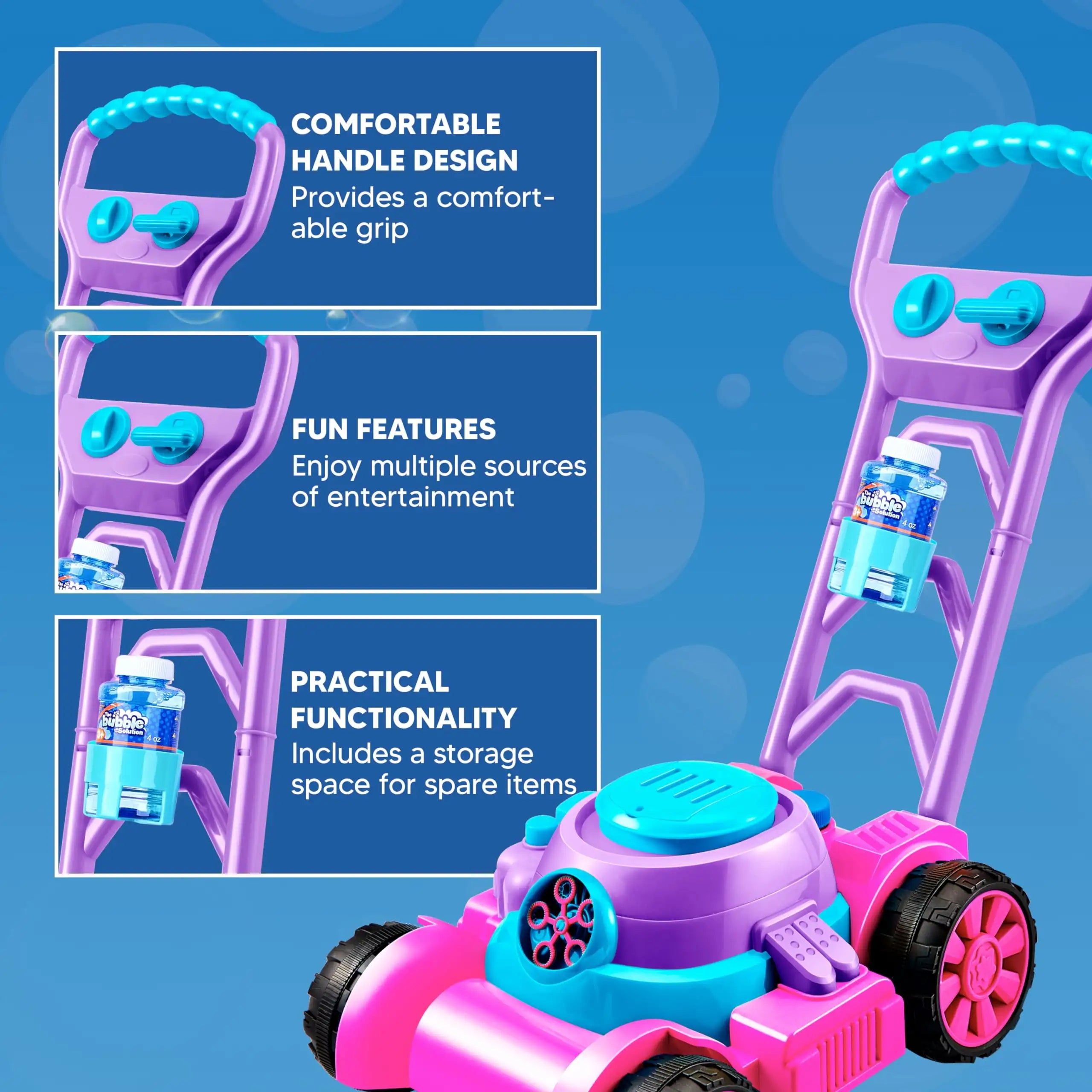 Bubble Machine Lawn Mower for Kids