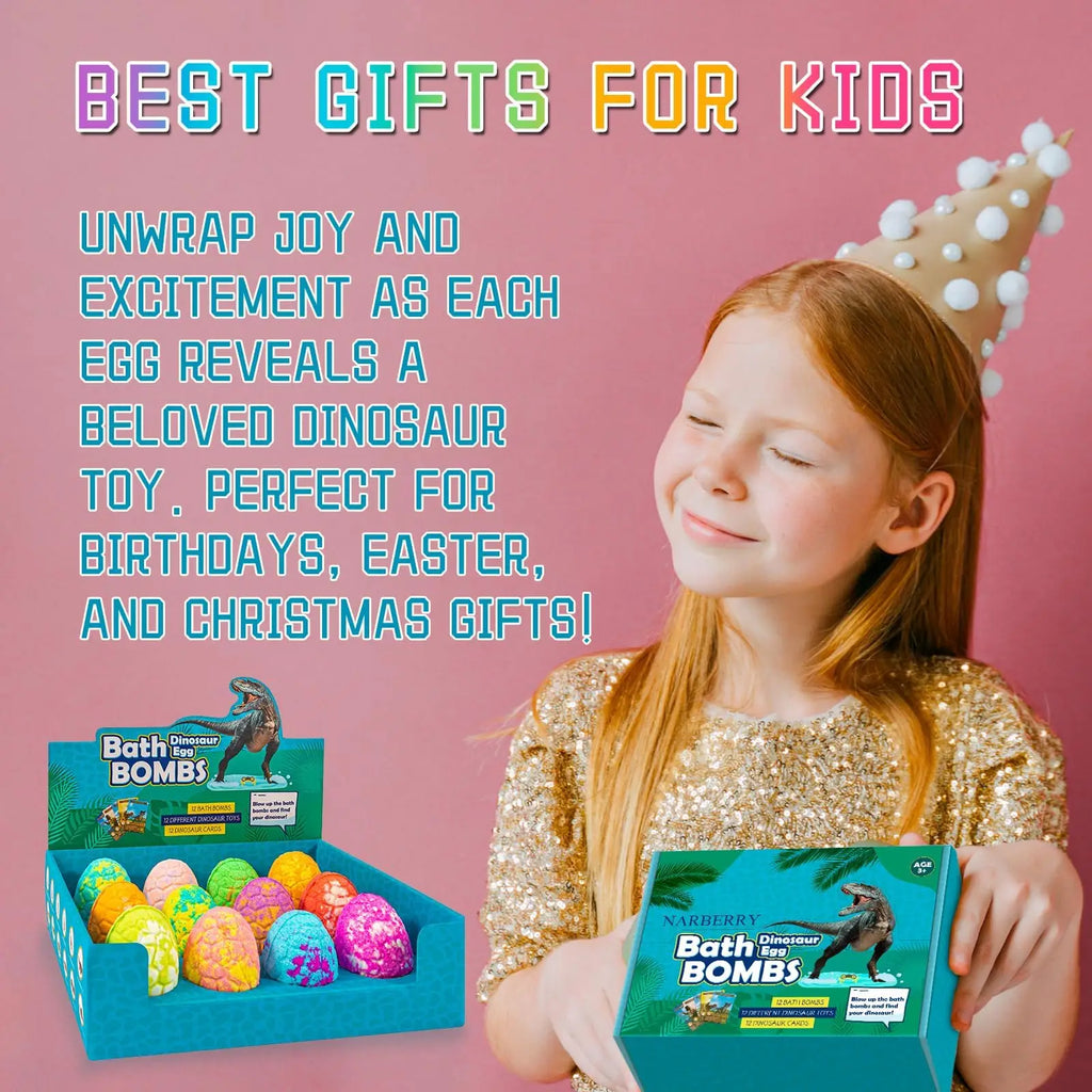 12 Pack Dinosaur Bath Bombs Gift Set