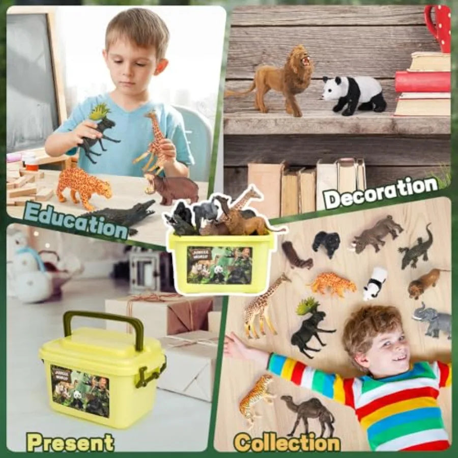 12PCS Wild Zoo Figurines